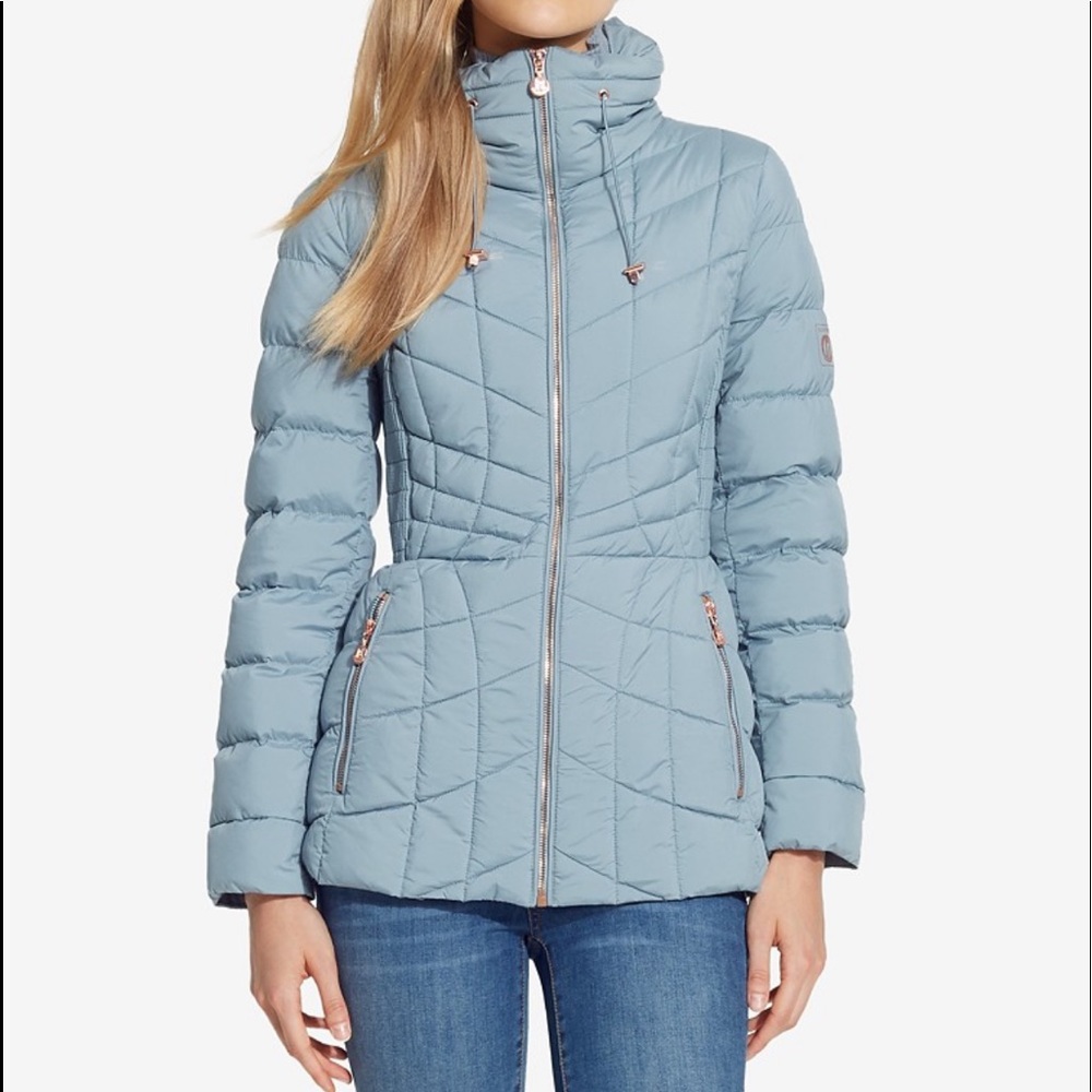 Bernardo Puffer w Hidden Hood- Seafoam Blue
